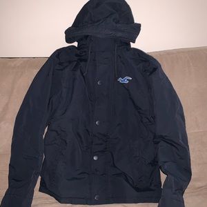 Dark Blue Hollister All-Weather Jacket